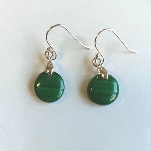 Malachite Gemstone Earrings with 925 Sterling Silver Findings
